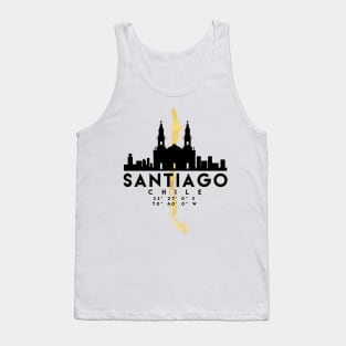 Santiago Chile Skyline Map Art Tank Top